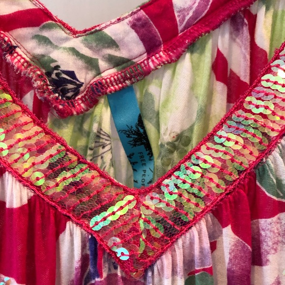 Free People sequin floral top - Picture 3 of 5